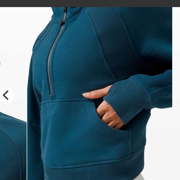 Lululemon Scuba Oversized 1/2 Zip Hoodie Size M/L in Blue Borealis - Picture 9 of 9